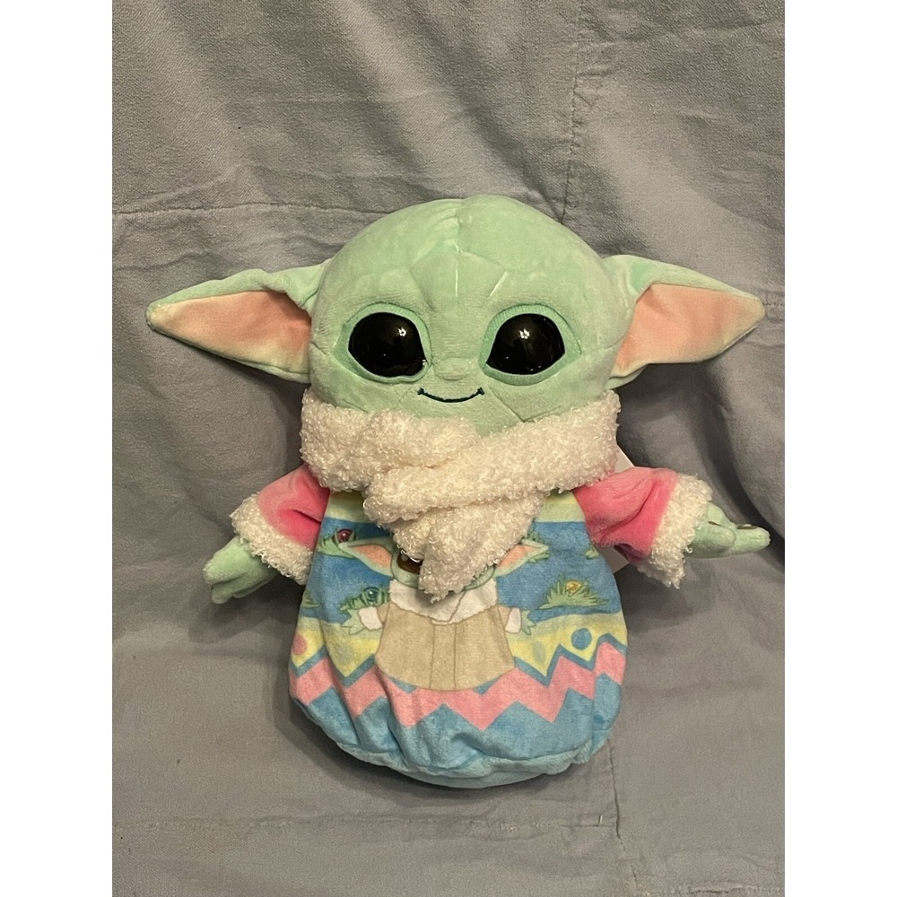 NEW Disney Star Wars The Mandalorian Grogu‎ Easter Plush 9" Baby Yoda Scarf Eggs